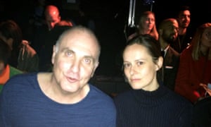 John Crace and Guardian head of fashion Imogen Fox at the Topman show.