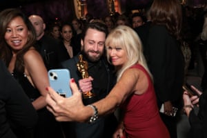 Kieran Culkin poses for a snap with a guest at the Governors Ball