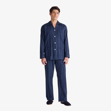 Derek Rose Men’s Classic Fit pyjamas Lingfield Cotton navy