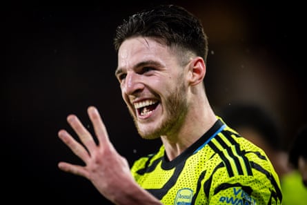 Declan Rice scored Arsenal’s fifth goal at Bramall Lane on Monday night when they hammered Sheffield United 6-0.