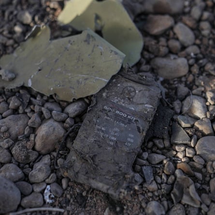 Debris from the site outside the city of Shahreza in Iran