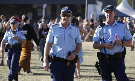 Police at Splendour in the Grass in July.