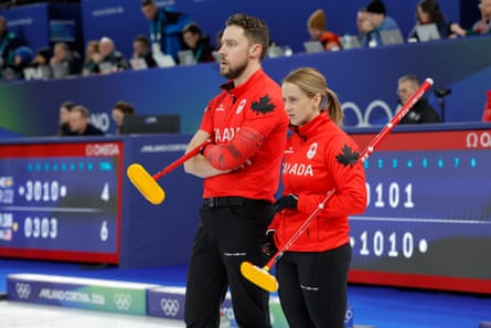 Canada’s Brett Gallant and Jocelyn Peterman consider their next move against South Korea