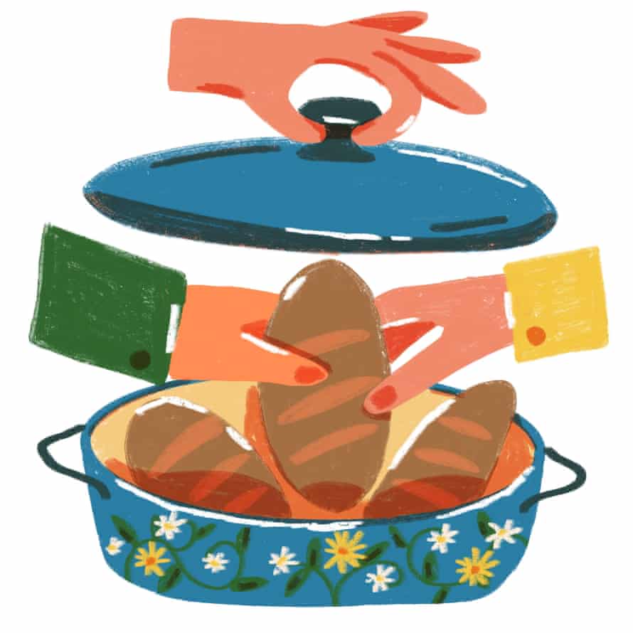 illustration of hands eating together