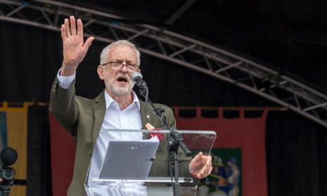 Jeremy Corbyn addresses the Durham Miners’ Gala in July 2019.