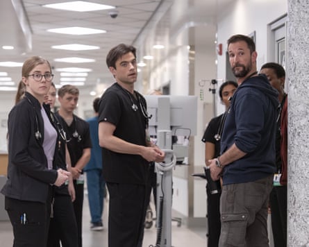 Taylor Dearden, Gerran Howell, Patrick Ball, Noah Wyl in The Pitt.