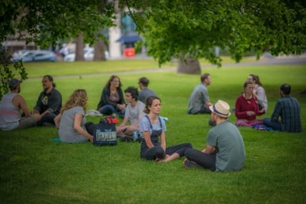 The Human Connection’s monthly eye-gazing event at Fitzroy Gardens