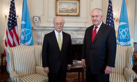 US Secretary of State Rex Tillerson and Director General of the International Atomic Energy Agency (IAEA), Yukiya Amano, in March 2017.