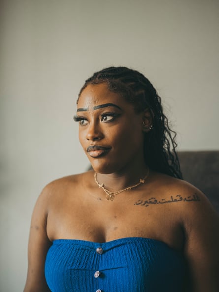 Woman looks to side