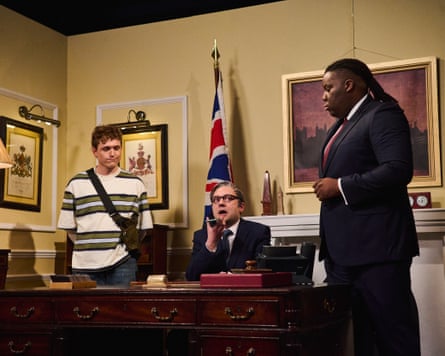 Saturday Night Live sketch featuring George Fouracres as Keir Starmer and Hammed Animashaun as deputy prime minister and justice secretary, David Lammy, during the first episode of Saturday Night Live UK.