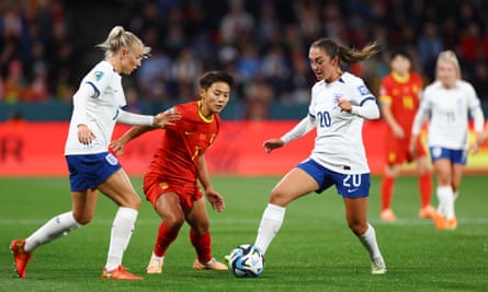 Katie Zelem with the ball against China.