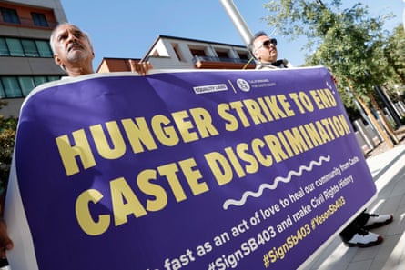 Supporters of the bill staged a hunger strike outside the state capital of Sacramento, California on September 6, 2023.