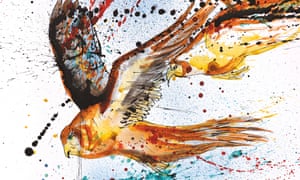 Detail from Hen Harriers Mid-Air Collision at Moment of Gunshot Impact by Ralph Steadman