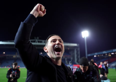 Coventry City manager Frank Lampard celebrates towards the fans after his side secured promotion to the Premier League.