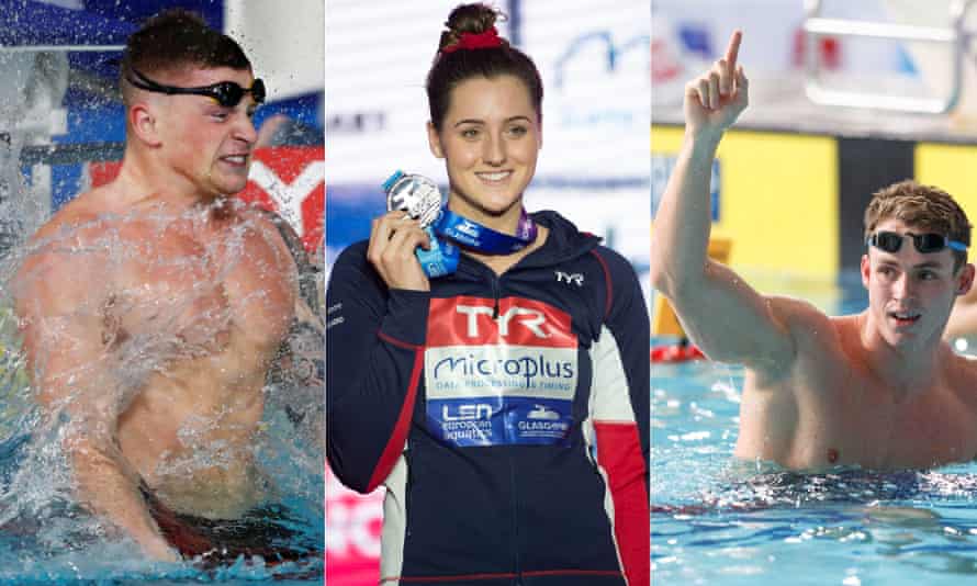 Adam Peaty, Molly Renshaw, and Ben Proud.