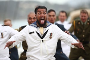 New Zealand Defence Force personal perform a haka during Te Rau Aroha, an evening to commemorate Maori service in the New Zealand Armed Forces .