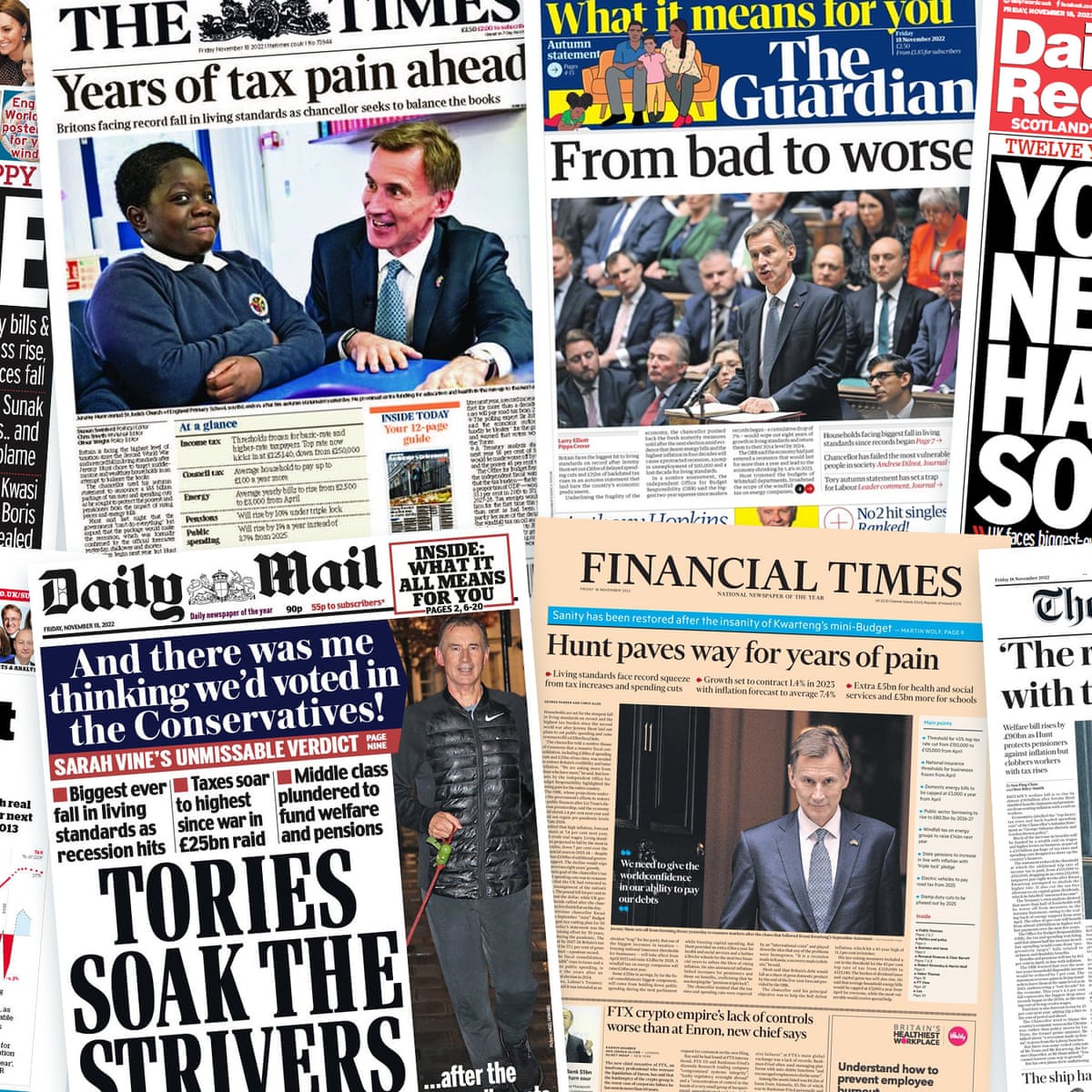 You Ve Never Had It So Bad What The Papers Say About Jeremy Hunt S Autumn Statement Newspapers The Guardian You Ve Never Had It So Bad What The Papers Say About Jeremy Hunt S Autumn Statement Newspapers The Guardian