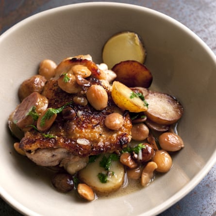 Chicken, sherry and almond pot roast.