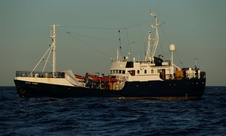 The Alan Kurdi rescue ship off the coast of Malta