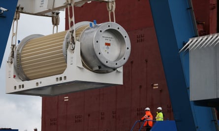 A nuclear waste container.