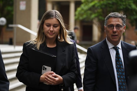 Brittany Higgins outside the federal court in Sydney