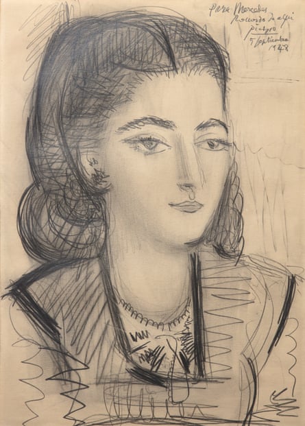 Portrait of Mercedes Sánchez Cruz-López by Pablo Picasso, 1948.