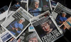 An arrangement of newspapers pictured in London on April 19, 2017