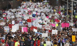 Thousands of people marched through Atlanta one day after President Donald Trump’s inauguration.