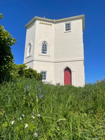 Nicolle Tower, a hexagonal, two-storey tower
