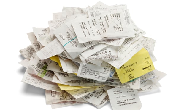 Receipts: a stack of these could come in handy.