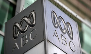 The logo for Australia’s public broadcaster ABC is seen at its head office building in Sydney on 27 September 2018.