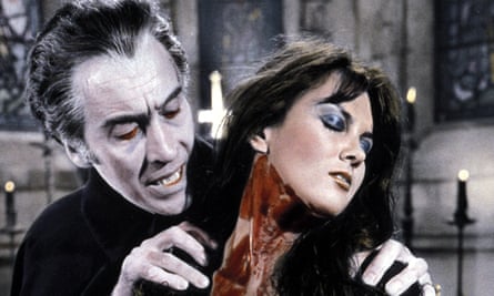 With Christopher Lee in Dracula AD 1972.