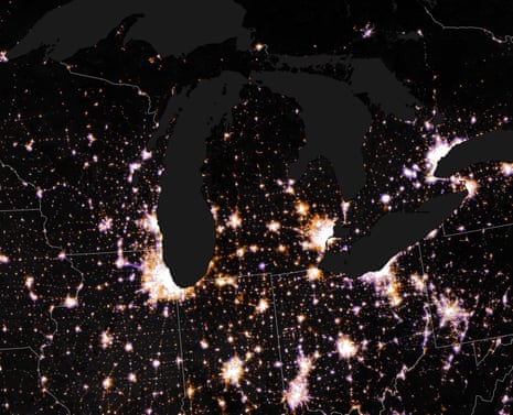 Changes in the intensity of light in the American midwest.