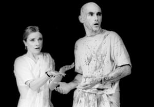 As Macbeth alongside Jane Horrocks as Lady Macbeth at Greenwich theatre in a production directed by Rylance in 1995