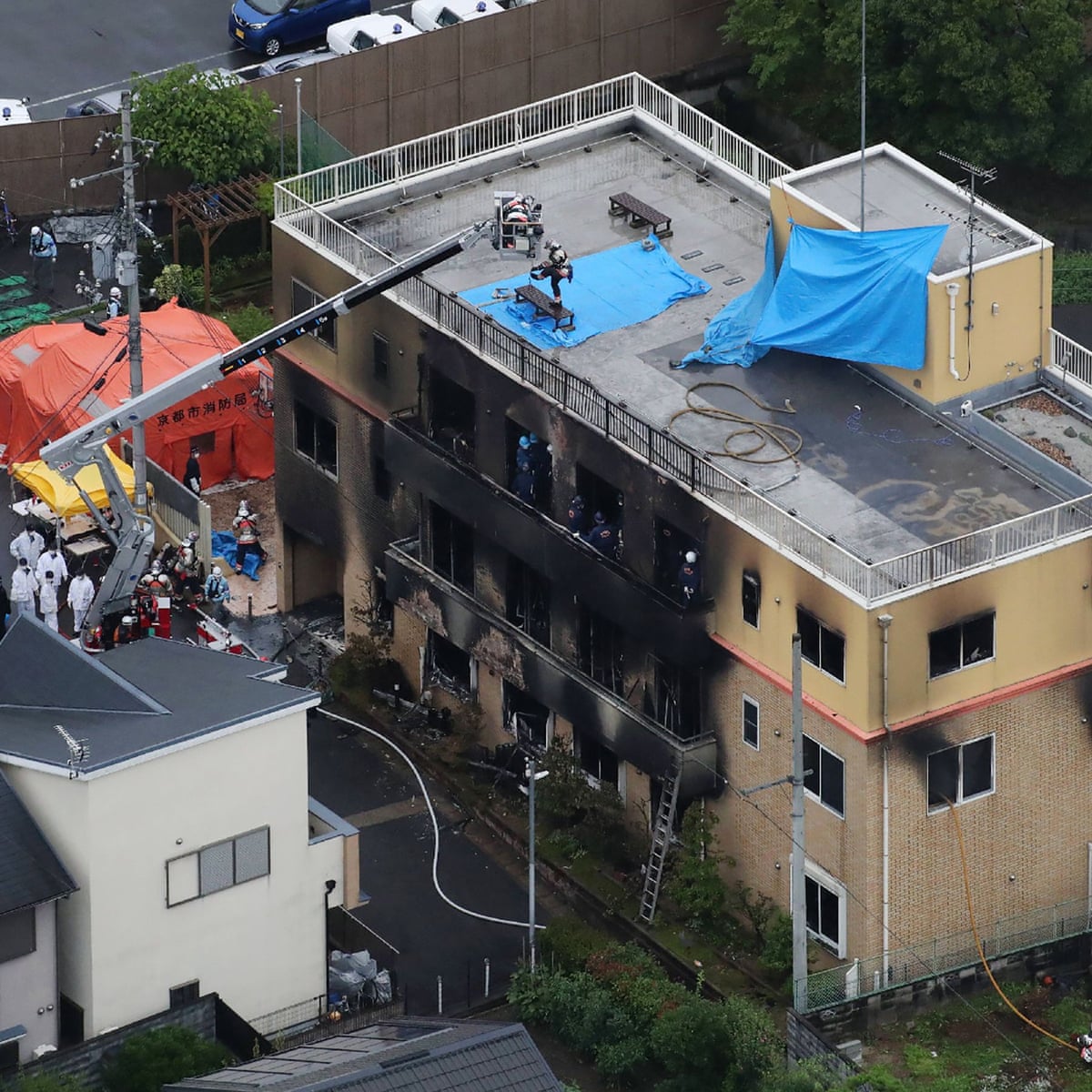 Kyoto Animation arson suspect arrested after 10 months of burns treatment |  Japan | The Guardian