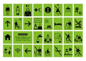 Pictograms from the first-aid kit for use in refugee camps