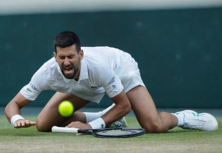 Novak Djokovic suffered a bad fall in the final game of his victory over Flavio Cobolli in the quarter-finals.