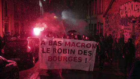 Protests in Paris and Lyon as France's Macron is re-elected – video