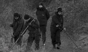 Police search for the body of seven-year-old Katie Rough.