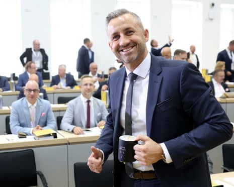 Ulrich Siegmund, the AfD's lead candidate in the Saxony-Anhalt state election, arrives at the state parliament for its first session since the election, in Magdeburg, Germany.