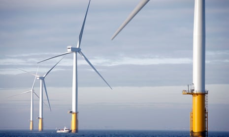 Wind turbines off the coast of north Lincolnshire