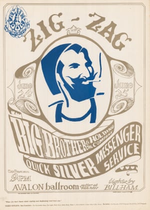 Stanley Mouse &amp; Alton Kelley, Zig-Zag Man Big Brother &amp; The Holding Company, 1966‘Mouse and Kelley were also members of the San Francisco Five. They must have known that this poster, which carries the facade of the Zig-Zag rolling paper logo, constituted copyright infringement; the quote reads: “What you don’t know about copying and duplicating won’t hurt you.” Ironically, this poster was so popular that it became the first in the Family Dog series to be counterfeited. It is extremely rare in good condition, presumably because every hippie in San Francisco pinned it to their wall’