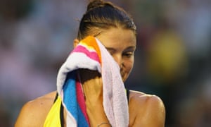 Dinara Safina during her defeat by Serena Williams in the 2009 Australian Open.