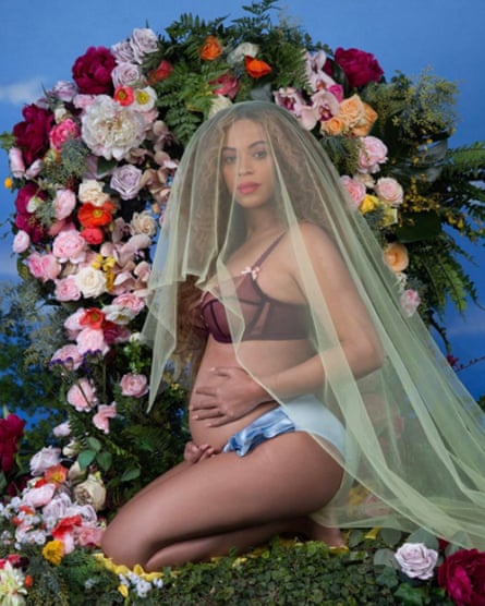 Capture d'écran d'une image tirée du flux Instagram de Beyonce qui a révélé qu'elle était enceinte de jumeaux, le 2 février 2017.