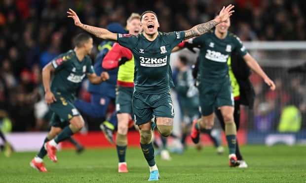 Marcus Tavernier leads the Middlesbrough celebrations