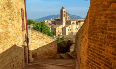 View towards the Ducal Palace in Urbino.