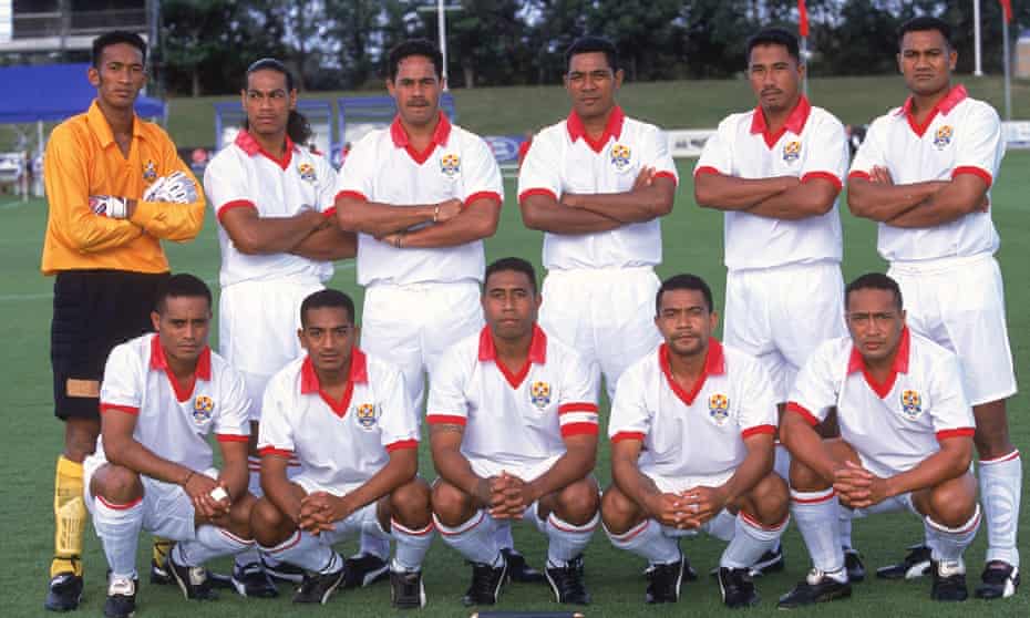 The Tongan team in 2001, fresh from their 1-0 win over Samoa, are pictured before facing Australia in New South Wales. They would go on to lose 22-0. 