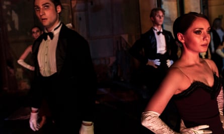 Dancers wait for their cue during a performance of the ballet Doctor Faustus at the National Opera of Ukraine on 14 July.