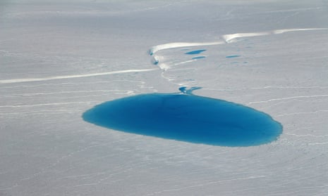 Photo from a Nasa study of the impact of ice melt as a result of climate change in parts of the Arctic’s oldest and thickest sea ice.