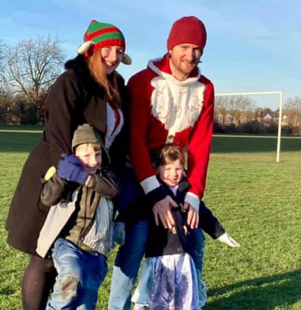 Claire and Joseph Mullarkey with their children, aged five and three